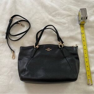 Coach Black Leather Satchel with Gold Hardware